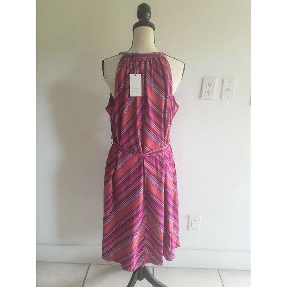 A New Day Sleeveless Cotton Dress Purple Multi Stripes size XL - Picture 3 of 5